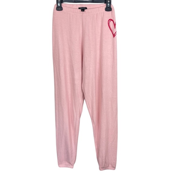 NWT WILDFOX Sketchy Heart Pink Sweatpants Joggers - Picture 2 of 13